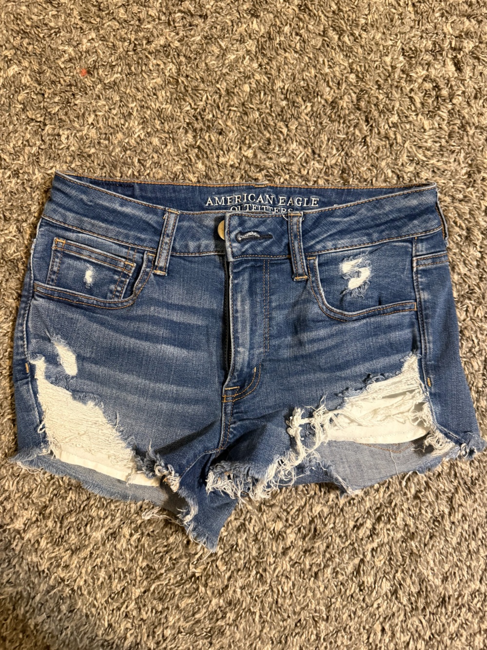 Worthington Dark Blue Denim Shorts with Contrast Stitching